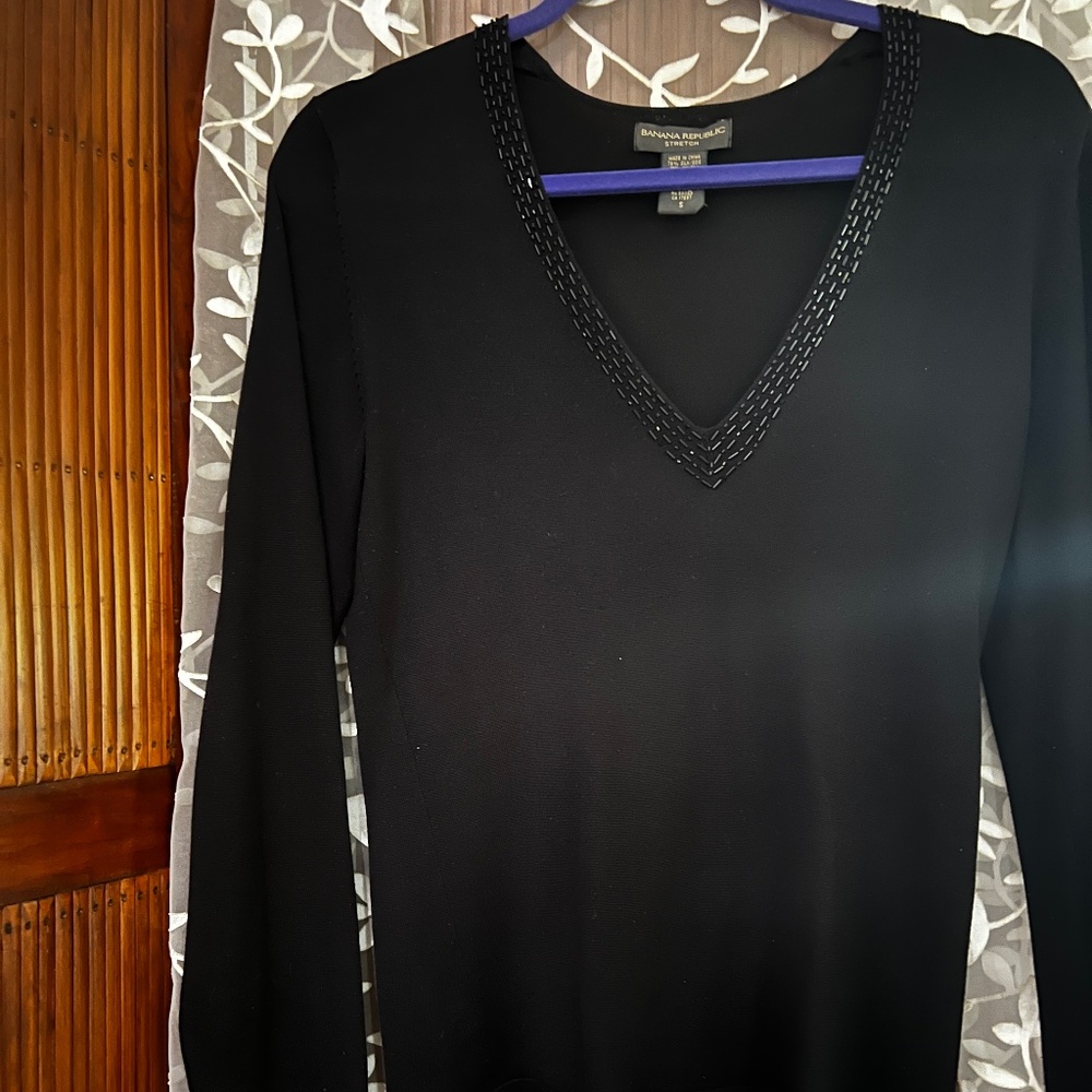 Banana Republic Evening  Silk Beaded Sweater